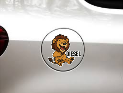 Smeeps Diesel Only Fuel Sticker – Laughing Lion Design – 10.16 x 12.7 cm | Waterproof Vinyl Decal for Cars, Bikes & Diesel Tank Caps