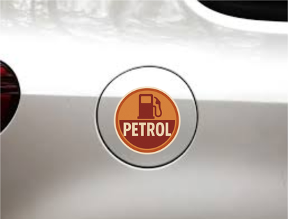 Smeeps Petrol Sticker – 8.89 x 8.89 cm Round Vintage Fuel Pump Icon Design | Bold Petrol Reminder Vinyl Decal | Waterproof & Weatherproof