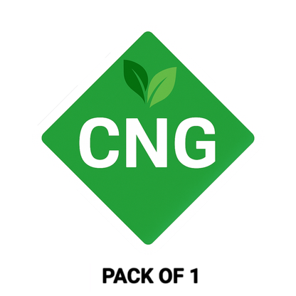 Smeeps CNG Leaf Diamond Sticker – 10.16 x 10.16 cm Eco Green Car & Bike Vinyl Decal | Waterproof | Clear CNG Fuel Identification