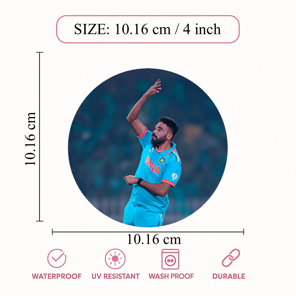 Smeeps Sachin Tendulkar Sticker – 10.16 cm (4 Inch) India Cricket Legend Fan Vinyl Decal | Waterproof UV Resistant Round Sticker