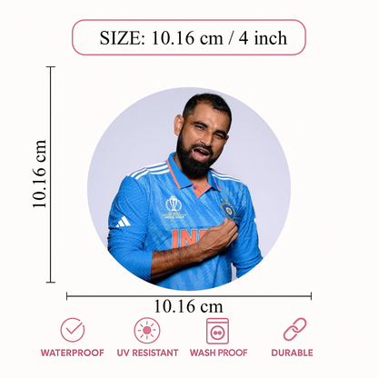 Smeeps Krunal Pandya Sticker – 10.16 cm (4 Inch) Indian Cricket Star Fan Vinyl Decal | Waterproof UV Resistant Round Car & Bike Sticker