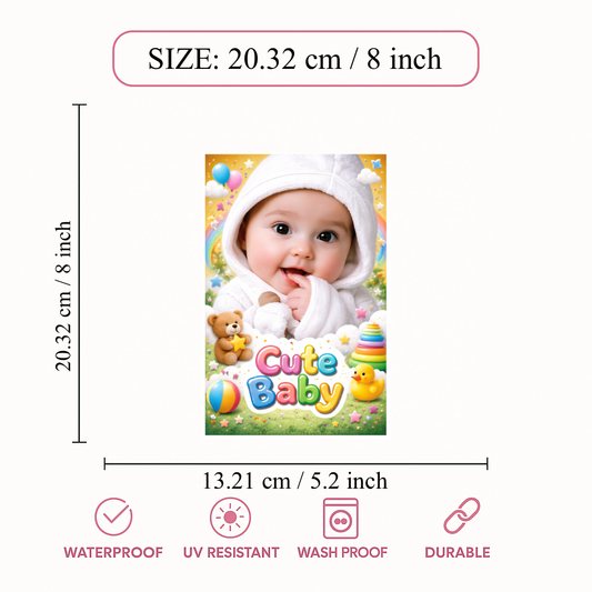 Smeeps Cute Baby Wall Poster – 20.32 × 13.21 cm (8 × 5.2 Inch) Colorful Baby Theme Decorative Poster | 300 GSM Non-Adhesive Kids Room & Nursery Wall Decor Poster for Home, Baby Room & Daycare | Pack of 1