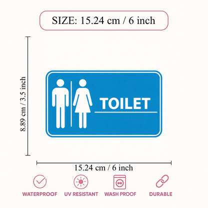 Smeeps Toilet Sticker – 15.24 × 8.89 cm (6 × 3.5 Inch) Male & Female Restroom Vinyl Sign | Waterproof UV Resistant Wash Proof Durable