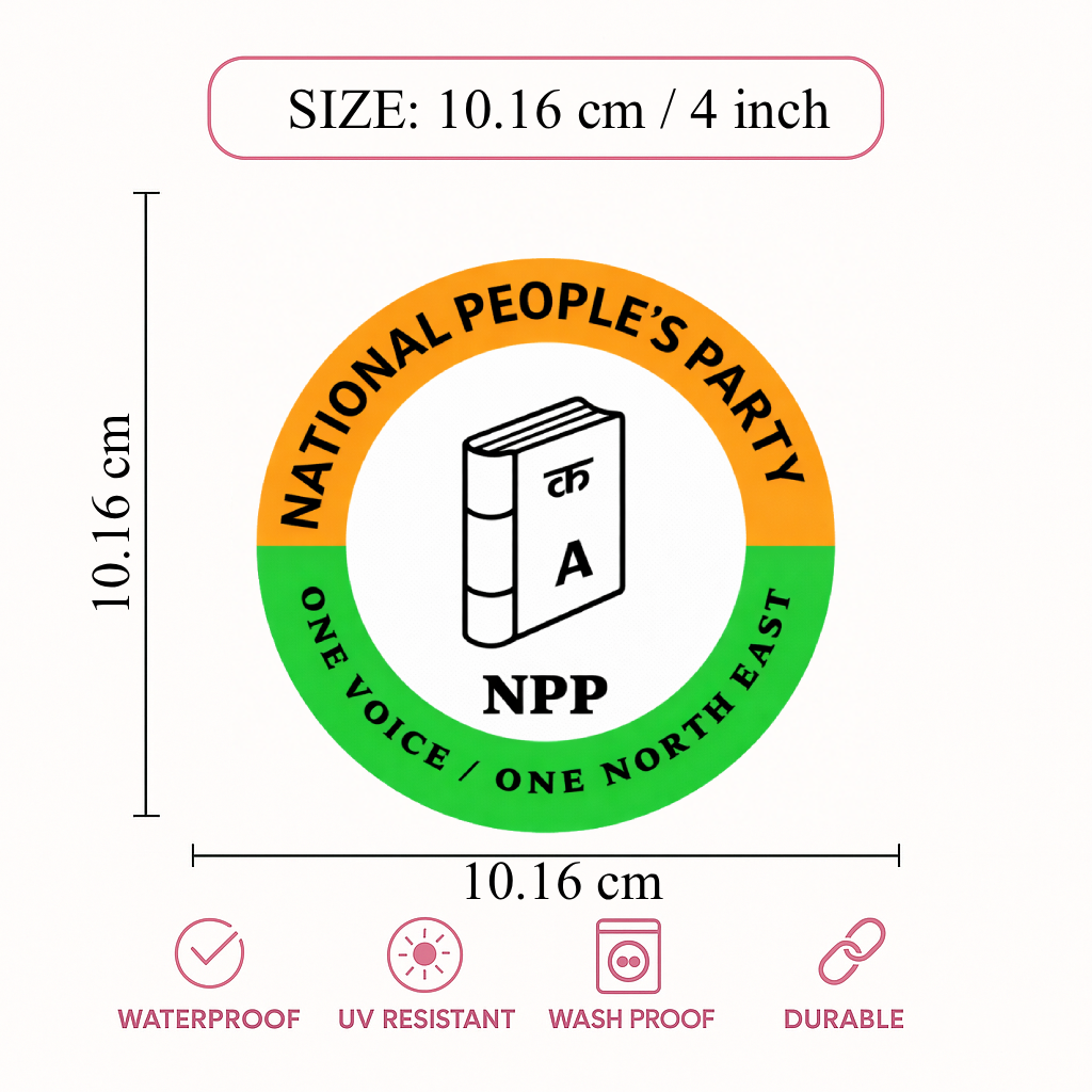 Smeeps Political Party Logo Sticker – 10.16 x 10.16 cm Car & Bike Vinyl Decal | Waterproof UV Resistant Election Symbol Design