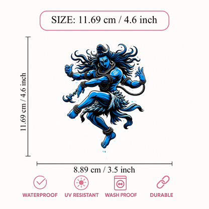 Smeeps Dancing Shiva Vinyl Sticker – 11.69 × 11.69 cm (4.6 × 4.6 Inch) Waterproof Bike & Car Decal | Nataraja Mahadev Design | UV Resistant Wash Proof | Pack of 1