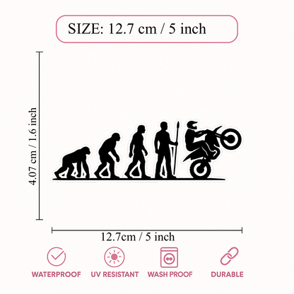 Smeeps Evolution Bike Stunt Vinyl Sticker – 12.7 × 4.07 cm (5 × 1.6 Inch) Waterproof Rider Evolution Sticker for Car, Bike & Helmet | Premium Die-Cut Decal | Pack of 1