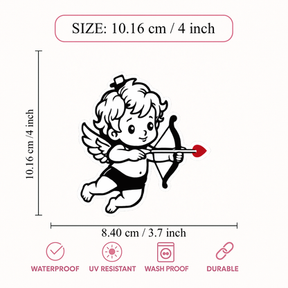Smeeps Cute Cupid Angel Car & Bike Sticker – 10.16 × 8.40 cm (4 × 3.7 Inch) Love Angel Vinyl Decal | Waterproof UV Resistant Wash Proof Durable