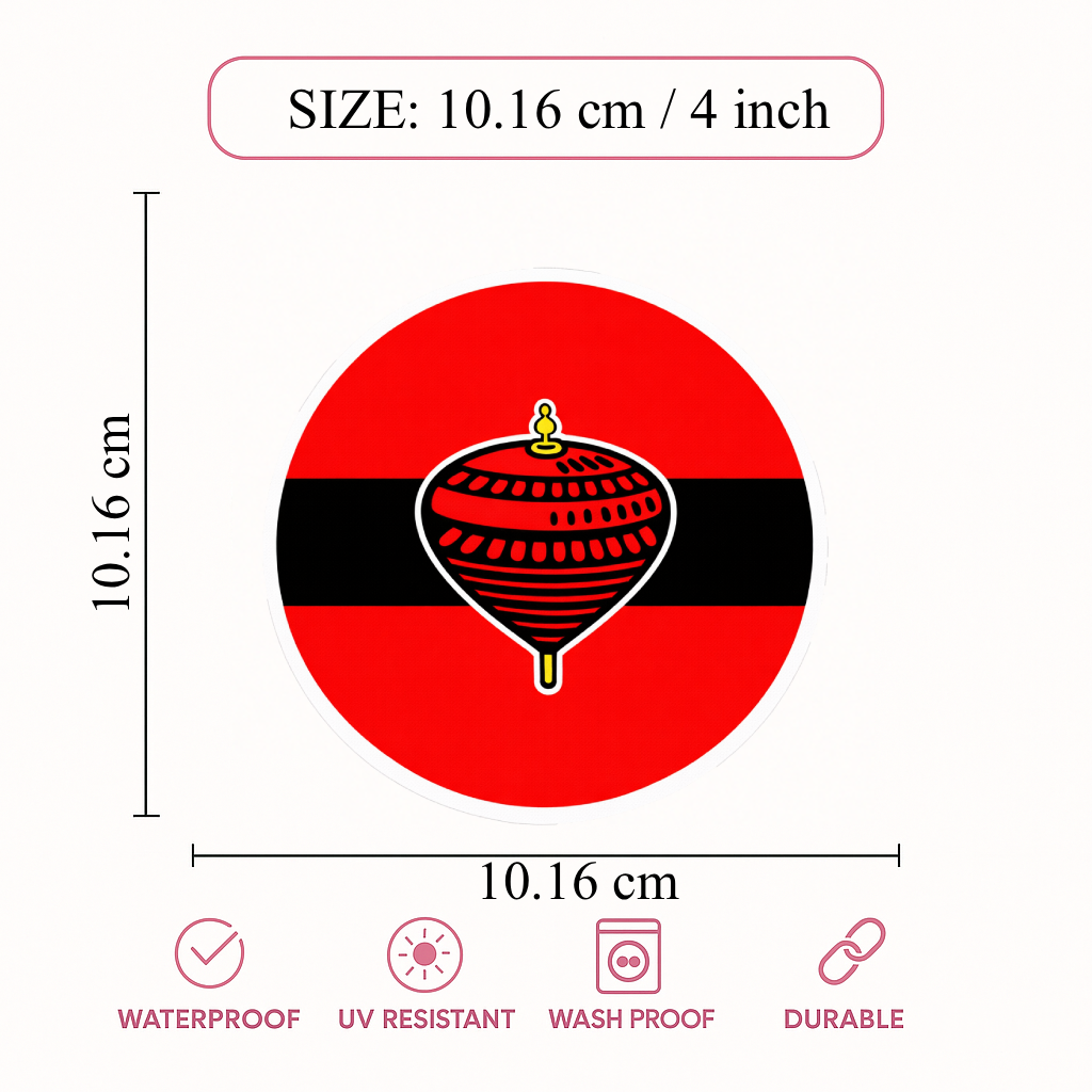 Smeeps MDMK Party Symbol Sticker – 10.16 cm (4 Inch) Round Car & Bike Vinyl Decal | Waterproof UV Resistant Political Design