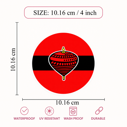 Smeeps MDMK Party Symbol Sticker – 10.16 cm (4 Inch) Round Car & Bike Vinyl Decal | Waterproof UV Resistant Political Design