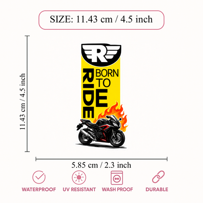 Smeeps Born To Ride Bike Vinyl Sticker – 11.43 × 5.85 cm (4.5 × 2.3 Inch) Waterproof Motorcycle Decal | Rider Graphic Sticker | UV Resistant Wash Proof | Pack of 1