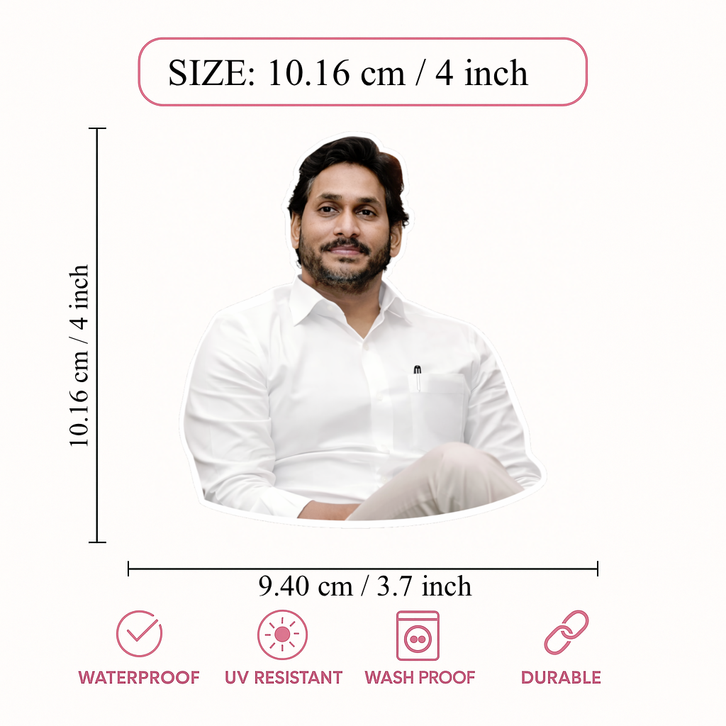 Smeeps Political Leader Portrait Vinyl Sticker – 10.16 × 10.16 cm (4 × 4 Inch) Premium Car Bike Laptop Sticker | Waterproof UV Resistant Wash Proof | Pack of 1