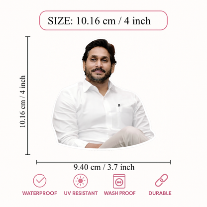 Smeeps Political Leader Portrait Vinyl Sticker – 10.16 × 10.16 cm (4 × 4 Inch) Premium Car Bike Laptop Sticker | Waterproof UV Resistant Wash Proof | Pack of 1