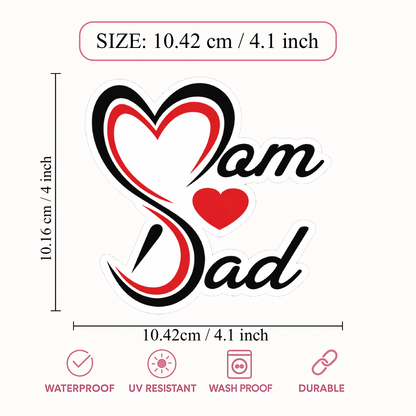 Smeeps Sam Sad Vinyl Sticker – 10.42 × 10.16 cm (4.1 × 4 Inch) Waterproof Heart Quote Sticker | UV Resistant Stylish Text Decal for Car, Bike, Laptop & Helmet | Pack of 1