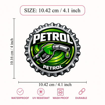 Smeeps Petrol Fuel Type Sticker – 10.42 × 10.16 cm (4.1 × 4 Inch) Waterproof Vinyl Car Fuel Lid Sticker | Petrol Nozzle Tank Cap Decal | UV Resistant Washproof Automotive Fuel Indicator Sticker | Pack of 1