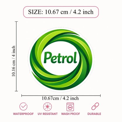 Smeeps Petrol Fuel Type Sticker – 10.67 × 10.16 cm (4.2 × 4 Inch) Waterproof Vinyl Car Fuel Lid Sticker | Petrol Tank Cap Decal | UV Resistant Washproof Automotive Fuel Indicator Sticker | Pack of 1