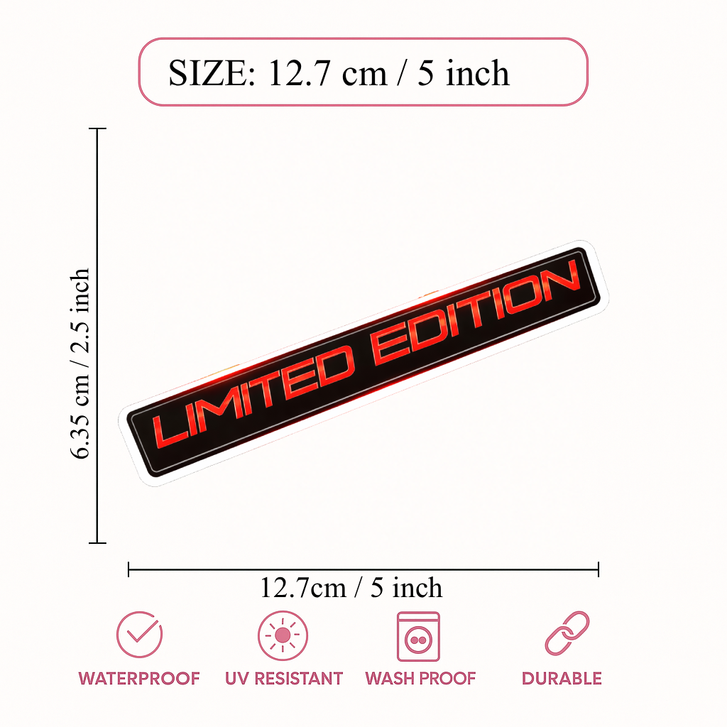 Smeeps Limited Edition Sticker – 12.7 × 6.35 cm (5 × 2.5 Inch) Premium Vinyl Decal | Sporty Red Typography Bike Design | Waterproof UV Resistant Wash Proof | Pack of 1