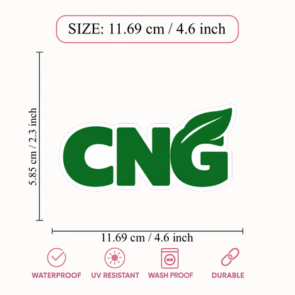 Smeeps CNG Vinyl Sticker – 11.69 × 5.85 cm (4.6 × 2.3 Inch) Waterproof Fuel Type Sticker for Car Fuel Lid, Bike & Vehicle | UV Resistant | Wash Proof | Pack of 1