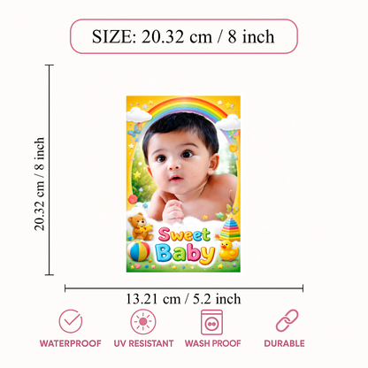 Smeeps Sweet Baby Wall Poster – 20.32 × 13.21 cm (8 × 5.2 Inch) Cute Baby Theme Decorative Poster | 300 GSM Non-Adhesive Wall Decor Poster for Kids Room, Nursery & Baby Bedroom | Pack of 1