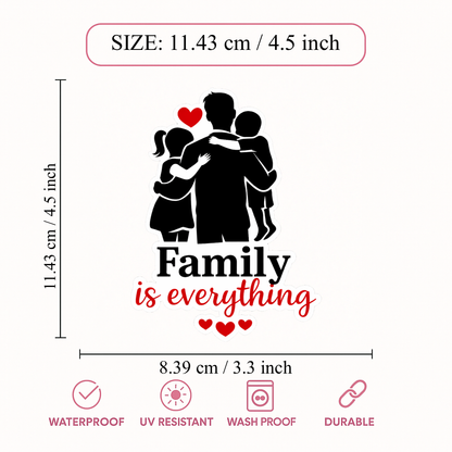 Smeeps Family Is Everything Vinyl Sticker – 11.43 × 8.39 cm (4.5 × 3.3 Inch) Waterproof Family Quote Decal | Car & Bike Sticker | UV Resistant Wash Proof | Pack of 1