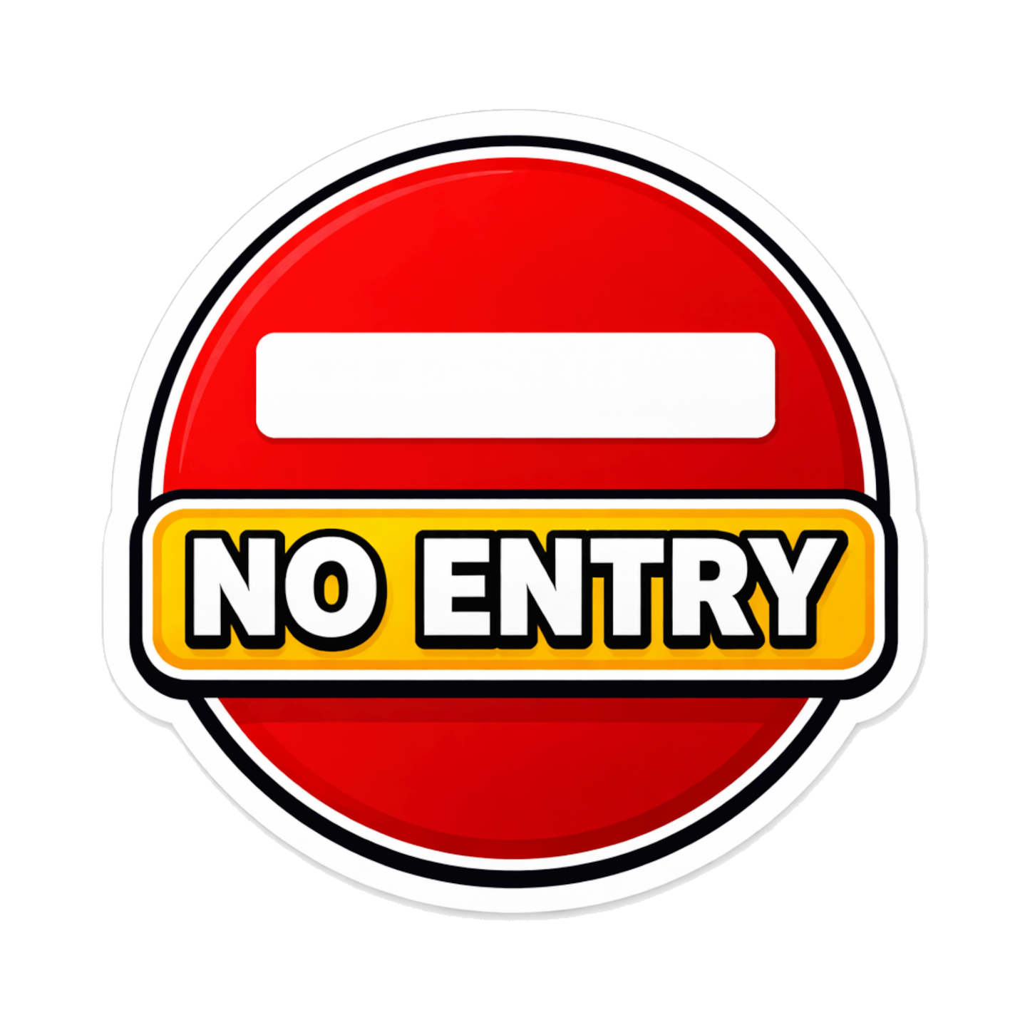 Smeeps No Entry Warning Sticker – 15.24 × 15.50 cm (6 × 6.1 Inch) Waterproof Reflective Vinyl Decal for Door, Wall, Car & Bike | UV Resistant Safety Sign Sticker