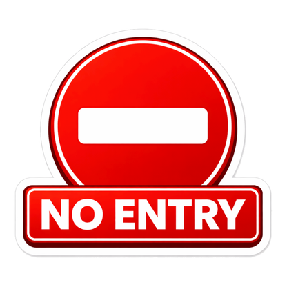 Smeeps No Entry Sign Sticker – 15.24 × 15.24 cm (6 × 6 Inch) Traffic Safety Vinyl Decal for Door & Wall | Waterproof UV Resistant Warning Sticker