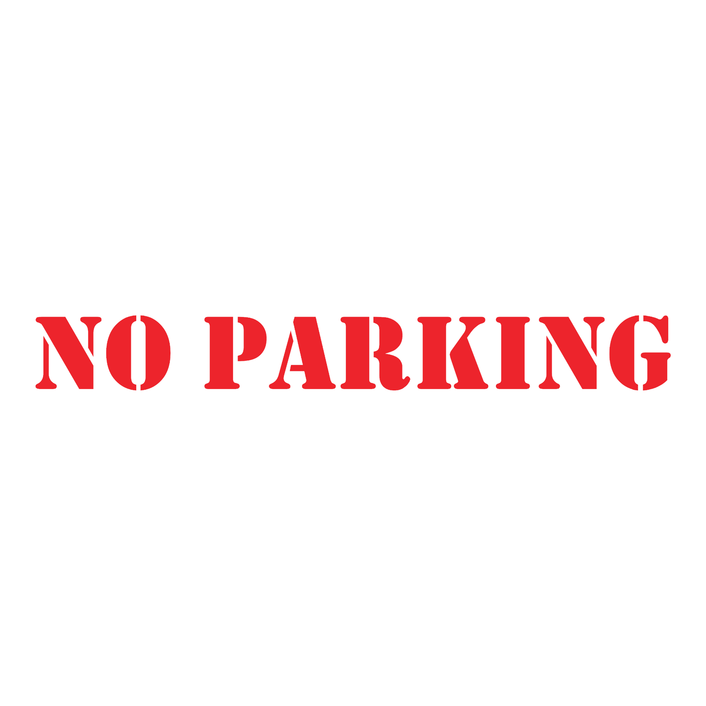 Smeeps NO PARKING Sticker – 25.5 x 3 cm Warning Sign Decal | Bold Red Stencil Text | Waterproof & Fade-Resistant Vinyl for Gates, Shops & Residences