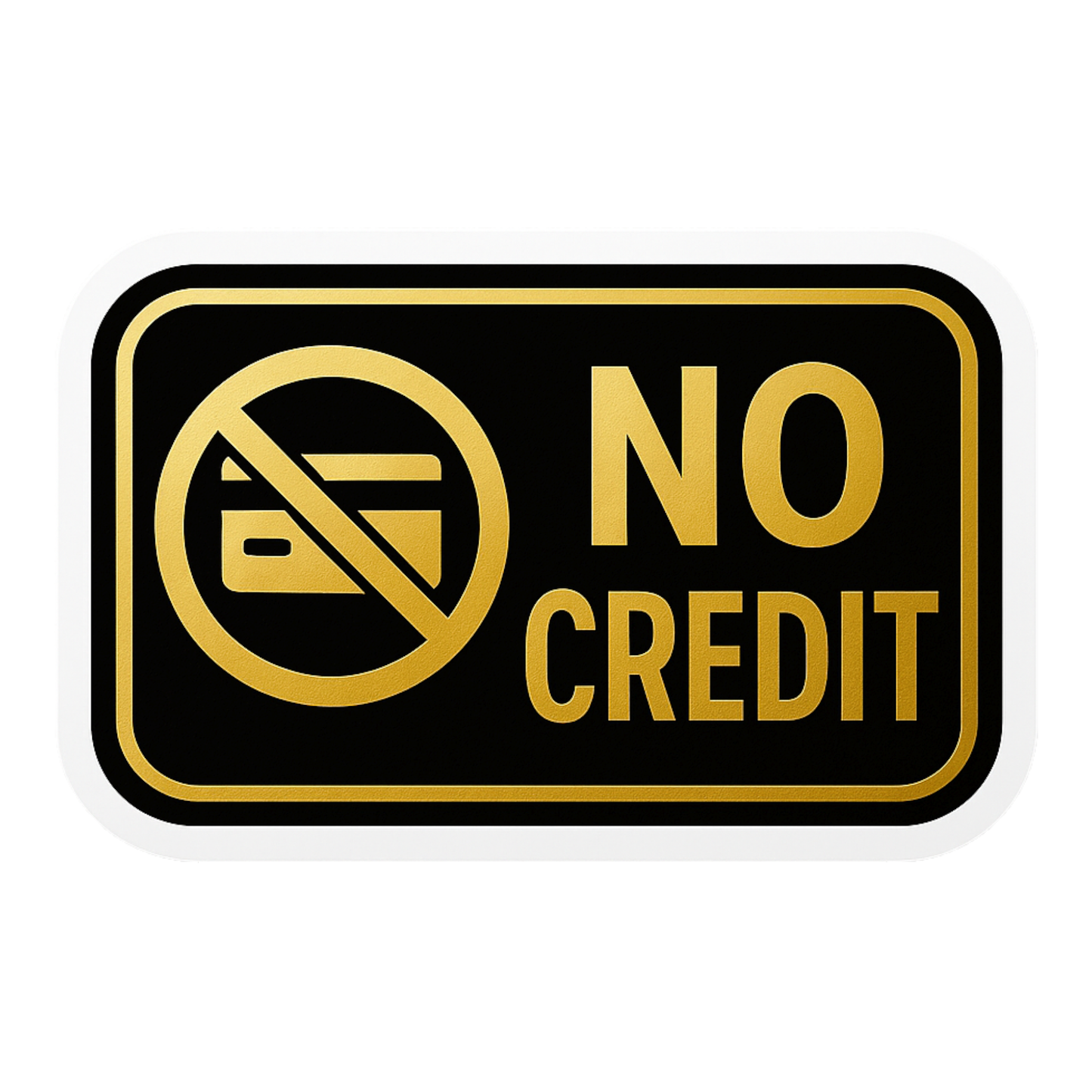 Smeeps No Credit Sticker – 23.37 x 15.24 cm Gold & Black Shop Notice Sign | Waterproof, Durable & Easy Peel Vinyl