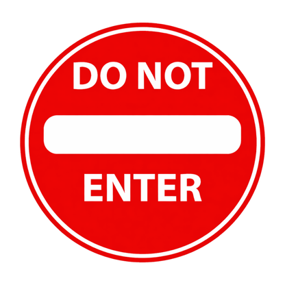 Smeeps Do Not Enter Safety Sign Sticker – 15.50 × 15.24 cm (6.1 × 6 Inch) Round No Entry Prohibition Vinyl Sign | Waterproof UV Resistant Wash Proof Durable
