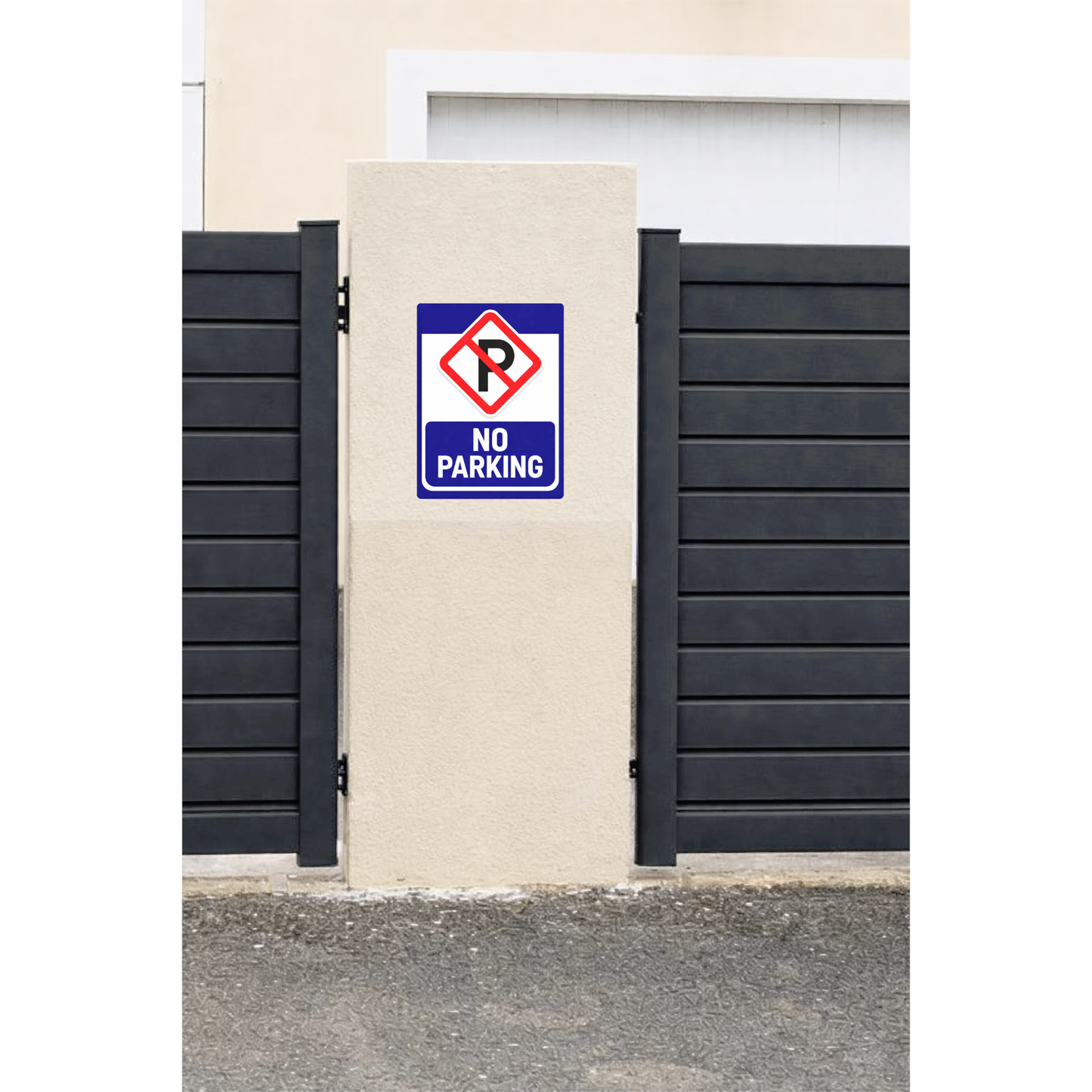 Smeeps No Parking Safety Sign Sticker – 20.32 × 15.24 cm (8 × 6 Inch) Vehicle Parking Prohibition Vinyl Sign | Waterproof UV Resistant Wash Proof Durable