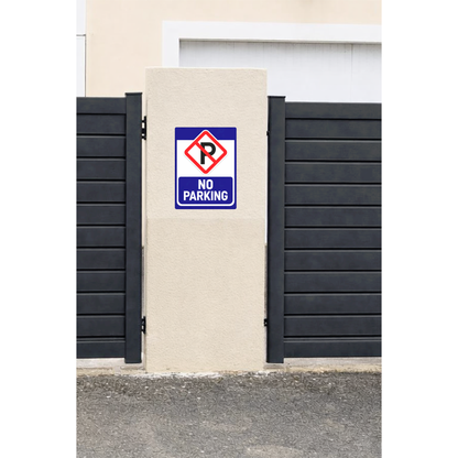 Smeeps No Parking Safety Sign Sticker – 20.32 × 15.24 cm (8 × 6 Inch) Vehicle Parking Prohibition Vinyl Sign | Waterproof UV Resistant Wash Proof Durable