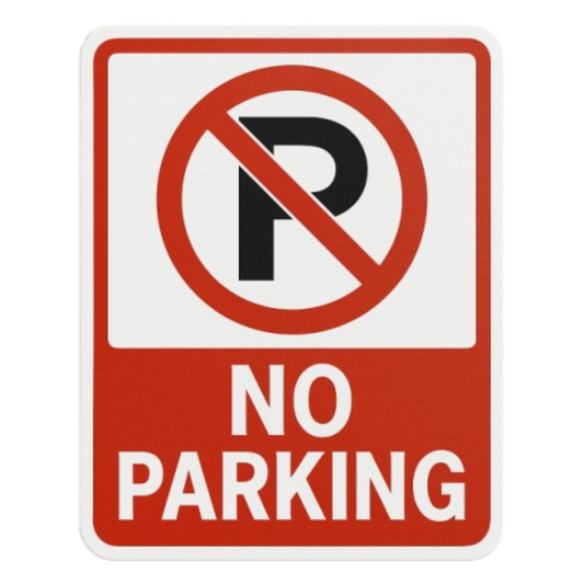 Smeeps No Parking Sticker – 12 x 9.5 inch Bold Red & Black Symbol | Warning Decal for Gates, Shops, and Driveways | Waterproof Vinyl Sign