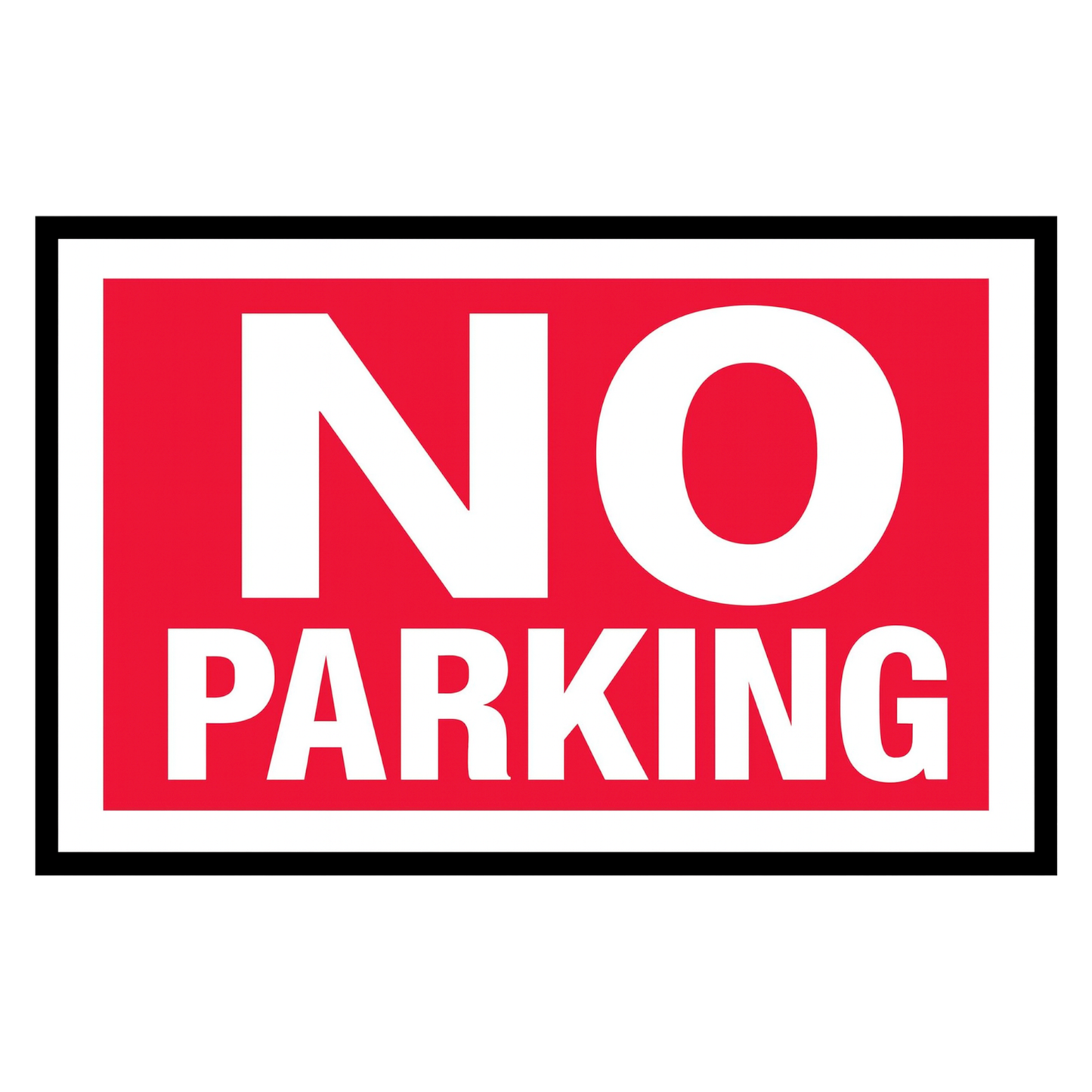 Smeeps NO PARKING Sign Sticker – 20.32 x 12.96 cm Bold Red Warning Label | Gate, Wall & Outdoor Use | Waterproof & UV-Resistant