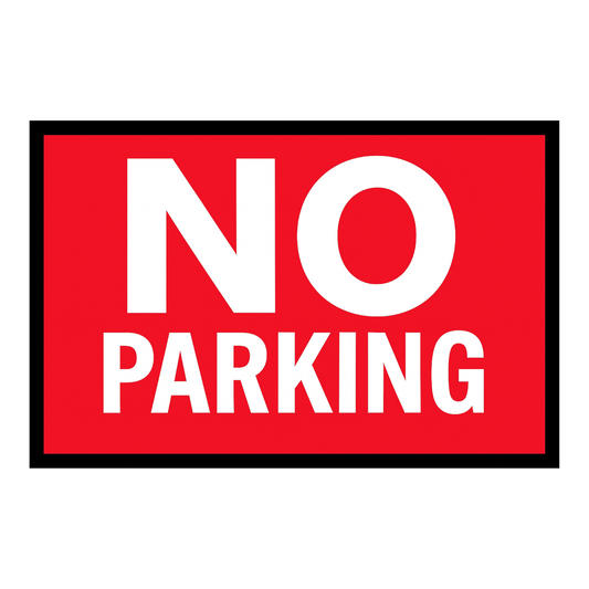 Smeeps NO PARKING Sticker – 20.32 x 13.3 cm Bold Red Caution Sign | Waterproof & UV-Resistant Vinyl for Gates, Walls & Shops