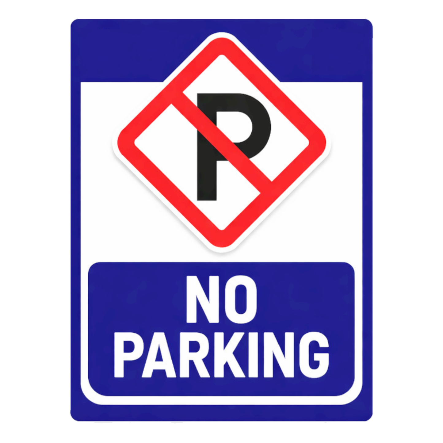 Smeeps No Parking Safety Sign Sticker – 20.32 × 15.24 cm (8 × 6 Inch) Vehicle Parking Prohibition Vinyl Sign | Waterproof UV Resistant Wash Proof Durable