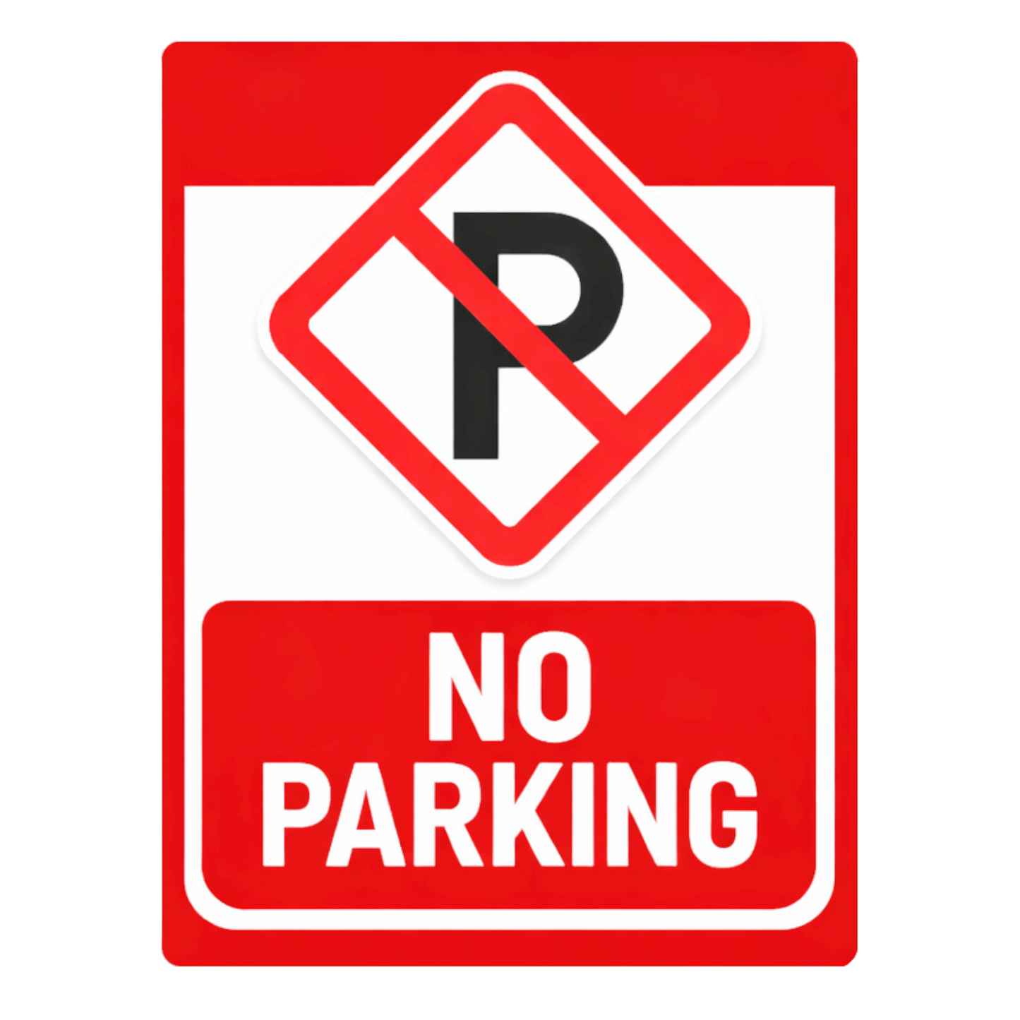 Smeeps No Parking Safety Sign Sticker – 20.32 × 15.24 cm (8 × 6 Inch) Red Parking Prohibited Vinyl Warning Sign | Waterproof UV Resistant Wash Proof Durable