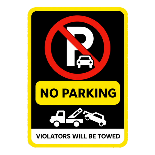Smeeps No Parking in Front of Gate Safety Sign Sticker – 20.32 × 15.50 cm (8 × 6.1 Inch) Vehicle Parking Prohibited Vinyl Warning Sign | Waterproof UV Resistant Wash Proof Durable