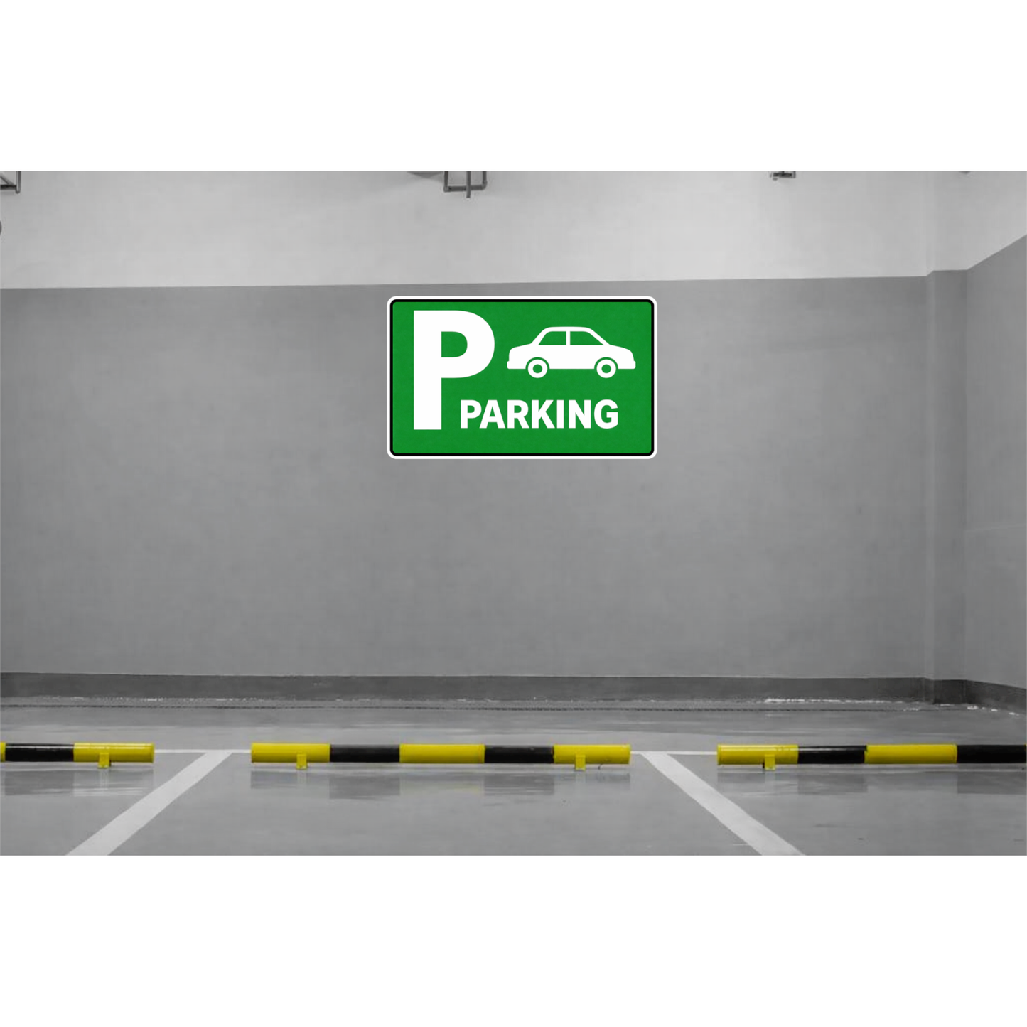 Smeeps Car Parking Sticker – 16.76 × 10.16 cm (6.6 × 4 Inch) Premium Vinyl Decal | Green “P” Car Parking Sign | Waterproof UV Resistant Wash Proof | Pack of 1