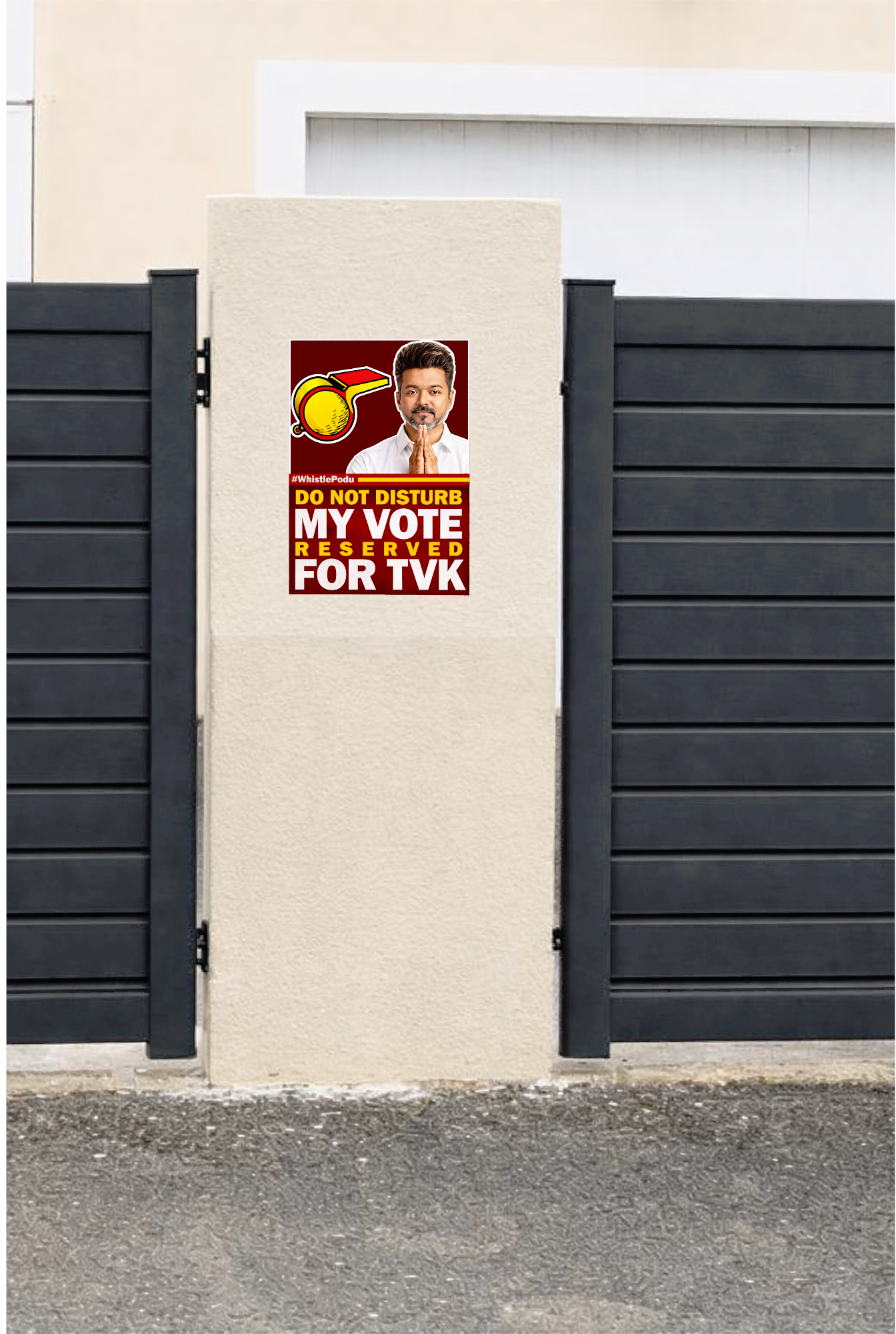 Smeeps TVK Vijay “Do Not Disturb – My Vote Reserved for TVK” Vertical Sticker – 14.23 × 10.16 cm (5.6 × 4 Inch) Premium Vinyl Car & Bike Decal | Waterproof UV Resistant Wash Proof | Pack of 1