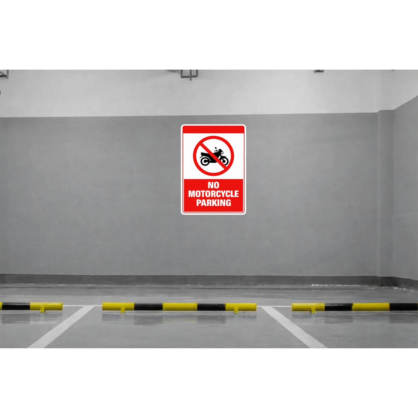 Smeeps No Motorcycle Parking Sticker – 15.24 × 10.92 cm (6 × 4.3 Inch) Premium Vinyl Sign | Bold Red Warning Design | Waterproof UV Resistant Wash Proof | Pack of 1