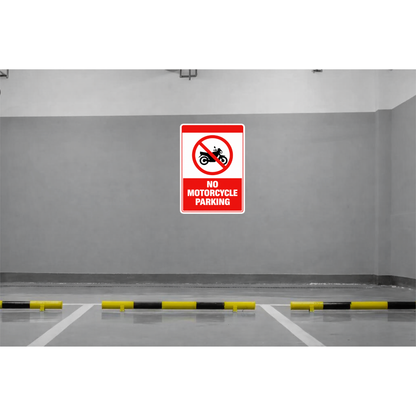 Smeeps No Motorcycle Parking Sticker – 15.24 × 10.92 cm (6 × 4.3 Inch) Premium Vinyl Sign | Bold Red Warning Design | Waterproof UV Resistant Wash Proof | Pack of 1
