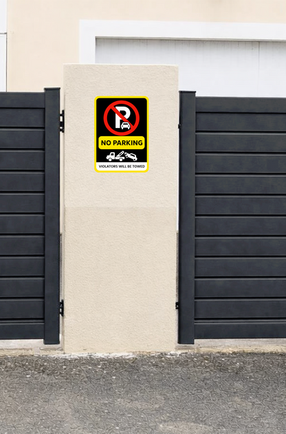 Smeeps No Parking in Front of Gate Safety Sign Sticker – 20.32 × 15.50 cm (8 × 6.1 Inch) Vehicle Parking Prohibited Vinyl Warning Sign | Waterproof UV Resistant Wash Proof Durable