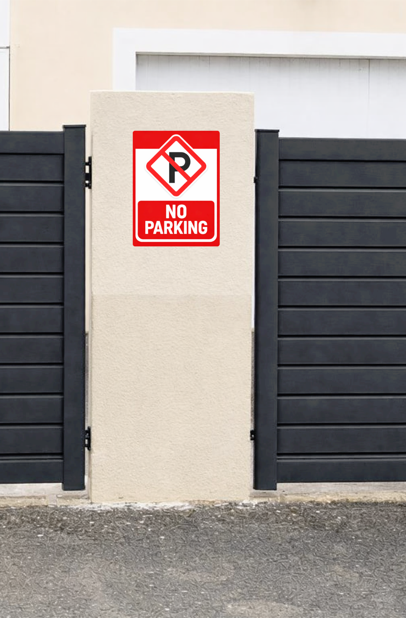 Smeeps No Parking Safety Sign Sticker – 20.32 × 15.24 cm (8 × 6 Inch) Red Parking Prohibited Vinyl Warning Sign | Waterproof UV Resistant Wash Proof Durable