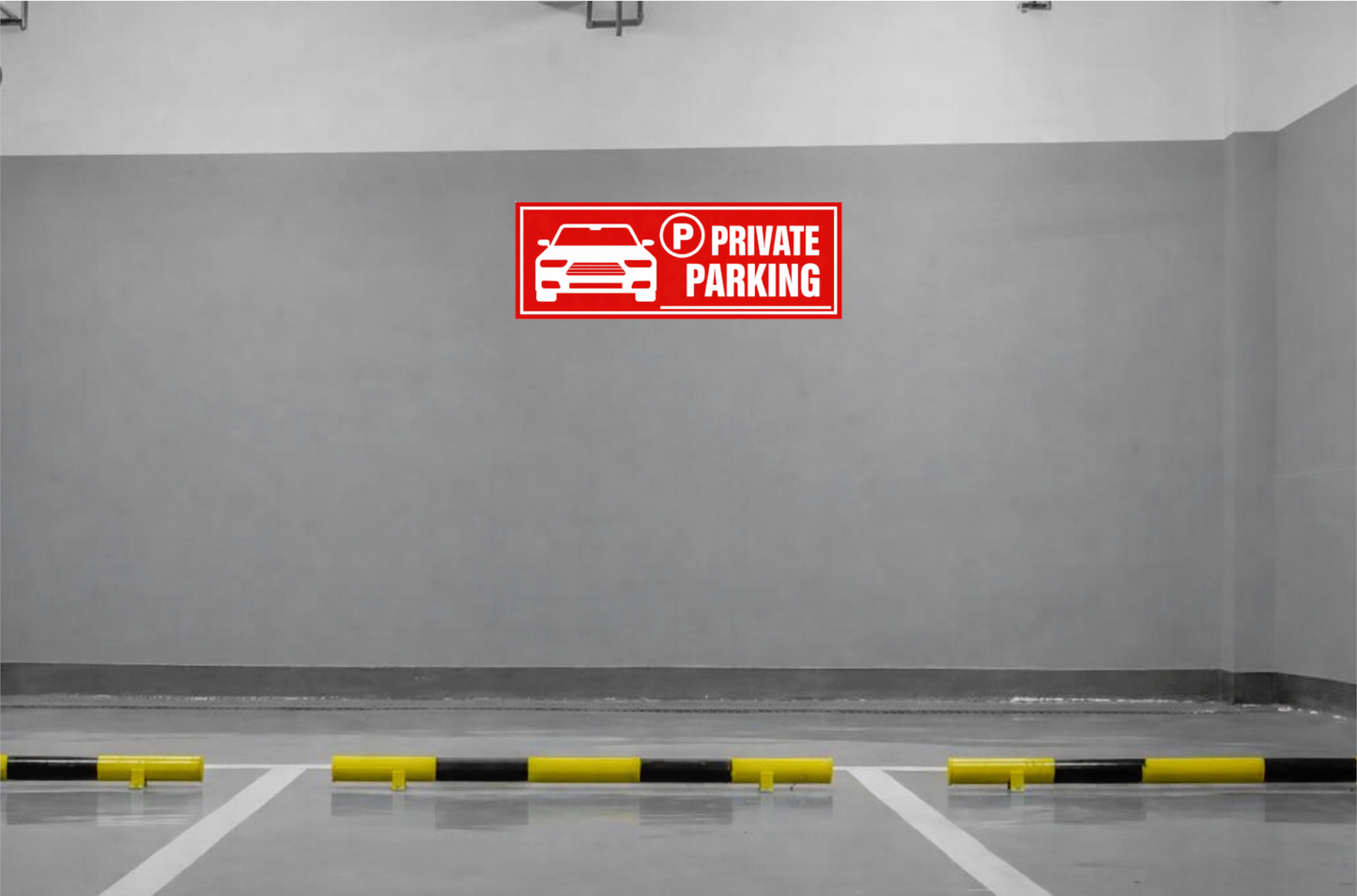 Smeeps Private Parking Sticker – 14 × 5.08 cm (5.5 × 2 Inch) Reserved Parking Vinyl Sign | Waterproof UV Resistant Wash Proof Durable