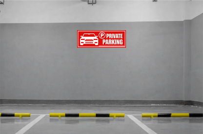 Smeeps Private Parking Sticker – 14 × 5.08 cm (5.5 × 2 Inch) Reserved Parking Vinyl Sign | Waterproof UV Resistant Wash Proof Durable
