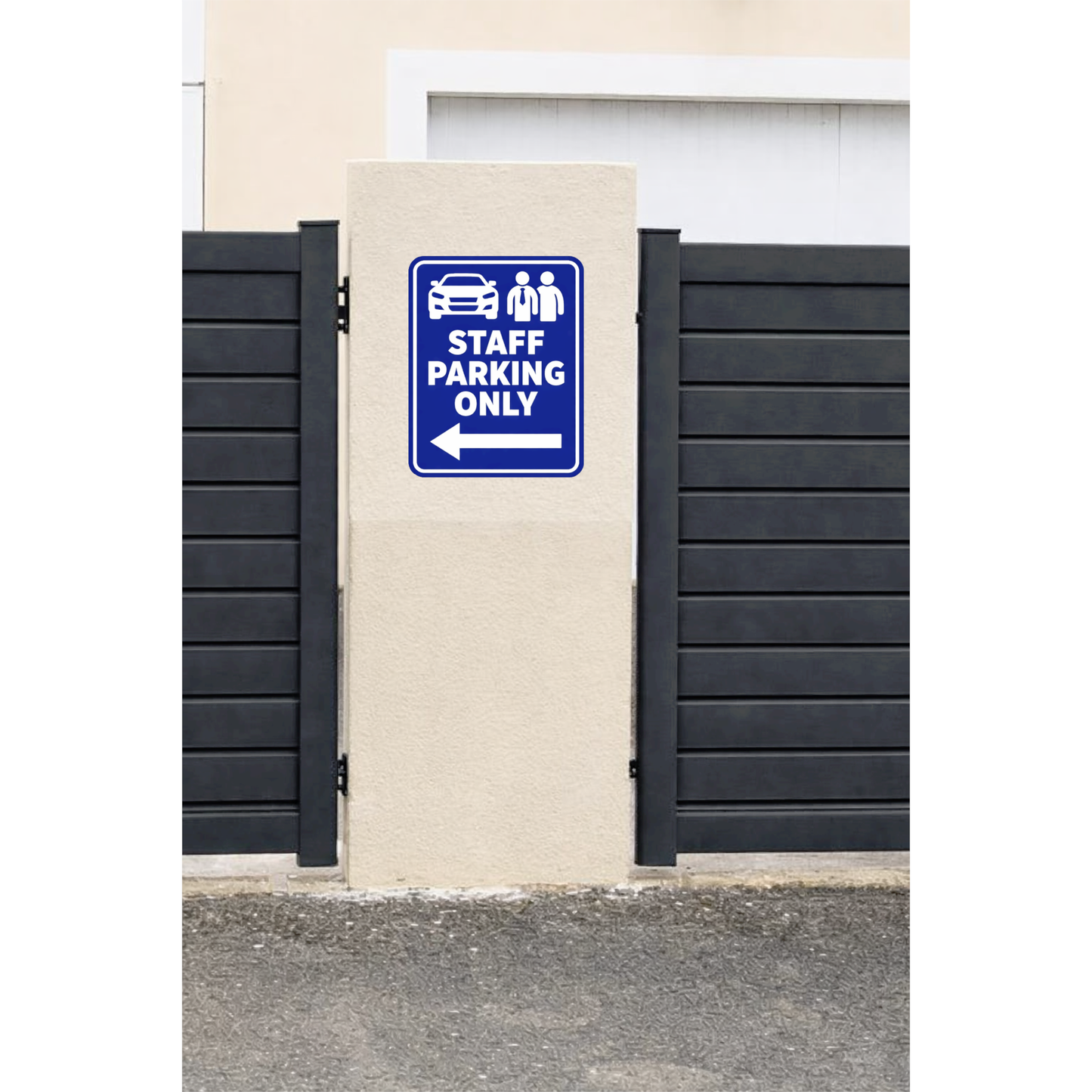 Smeeps Staff Parking Only Sticker – 20.32 × 16.02 cm (8 × 6.3 Inch) Reserved Staff Parking Vinyl Sign | Waterproof UV Resistant Wash Proof Durable