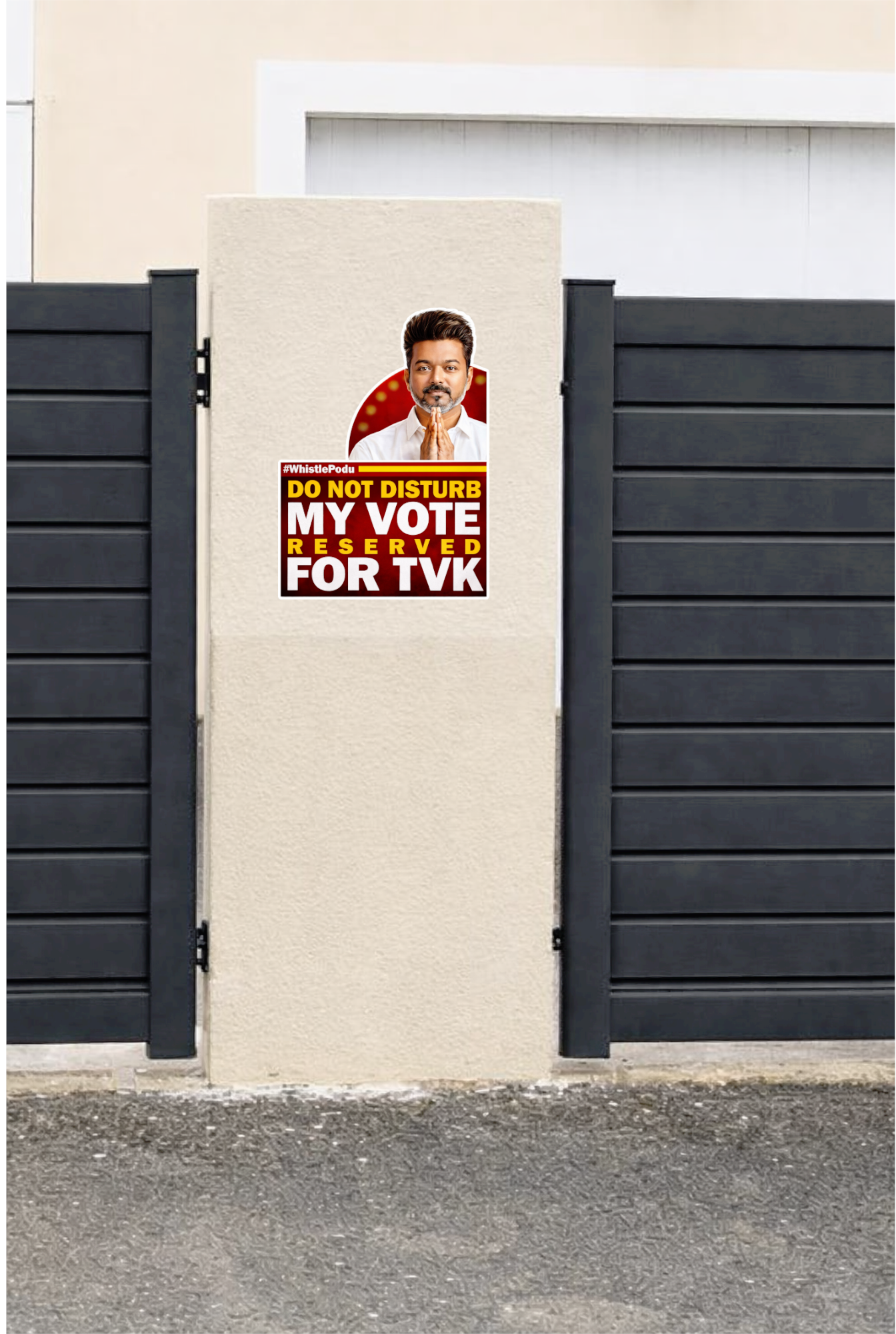 Smeeps TVK Vijay “Do Not Disturb – My Vote Reserved for TVK” Sticker – 12.7 × 9.15 cm (5 Inch) Premium Vinyl Car & Bike Decal | Waterproof UV Resistant Wash Proof | Pack of 1