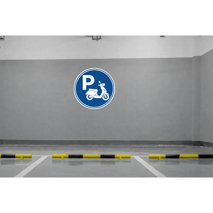 Smeeps Two Wheeler Parking Sticker – 15.24 × 15.24 cm (6 × 6 Inch) Premium Vinyl Decal | Bike & Scooty Parking Sign Design | Waterproof UV Resistant Wash Proof | Pack of 1