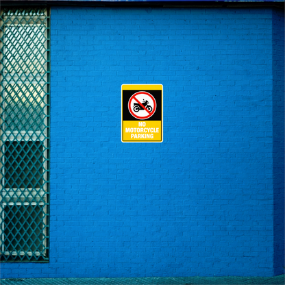 Smeeps No Motorcycle Parking Sticker – 11.43 × 15.75 cm (4.5 × 6.2 Inch) Premium Vinyl Decal | Two Wheeler No Parking Warning Sign | Waterproof UV Resistant Wash Proof | Pack of 1