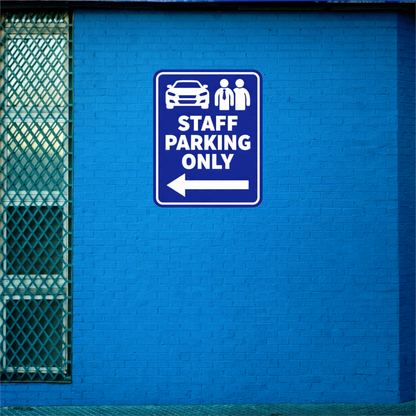 Smeeps Staff Parking Only Sticker – 20.32 × 16.02 cm (8 × 6.3 Inch) Reserved Staff Parking Vinyl Sign | Waterproof UV Resistant Wash Proof Durable