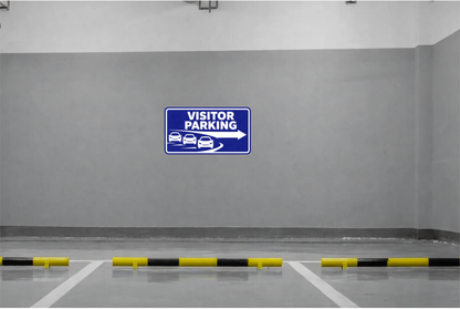Smeeps Visitor Parking Sticker – 20.32 × 10.93 cm (8 × 4.3 Inch) Parking Direction Vinyl Sign | Waterproof UV Resistant Wash Proof Durable
